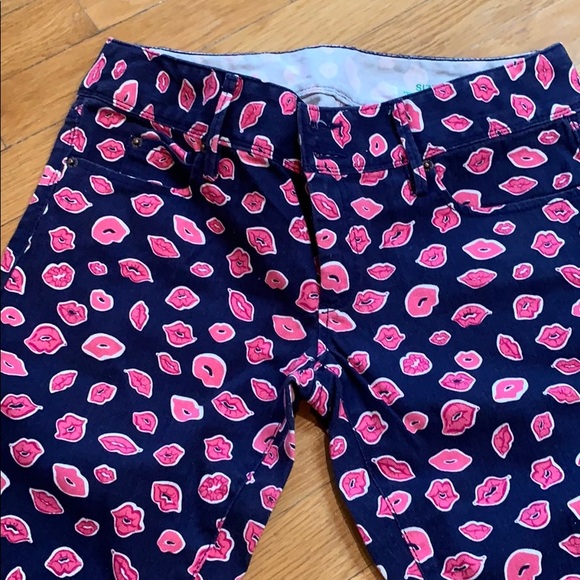 Lily Pulitzer size 4 lip print worth skinny jean - Picture 1 of 8